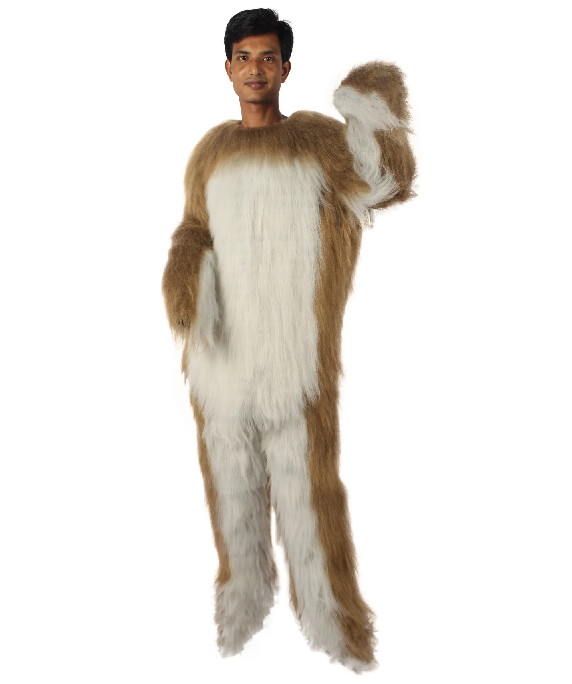 HPO White and Brown Rabbit Costume  - Long Synthetic Fibers