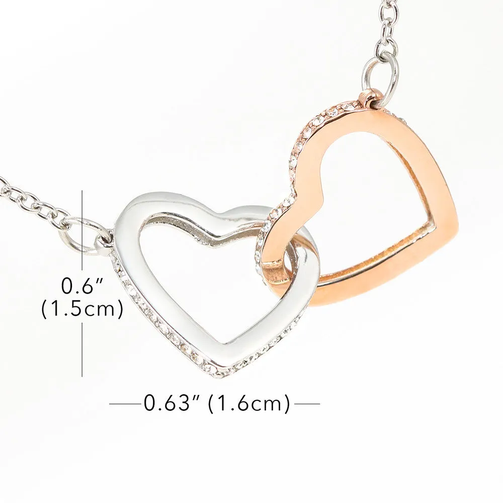 Interlocking Heart Necklace With Adorable "I Love You" Son To Mom Message Card