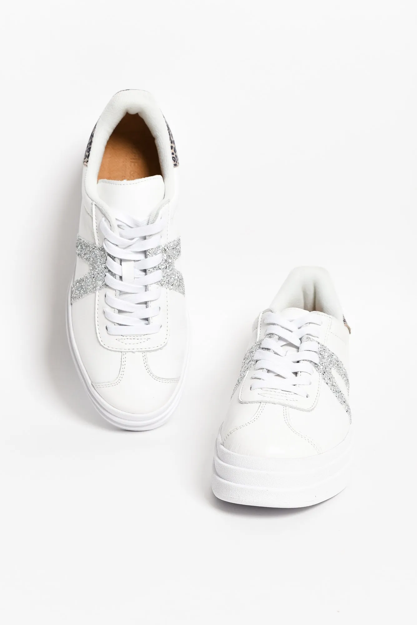 Island Silver Animal Leather Platform Sneaker