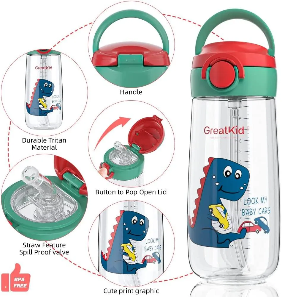 Kids Water Drinking Bottle,BPA Free Leak Proof 500ml Drinking Bottle