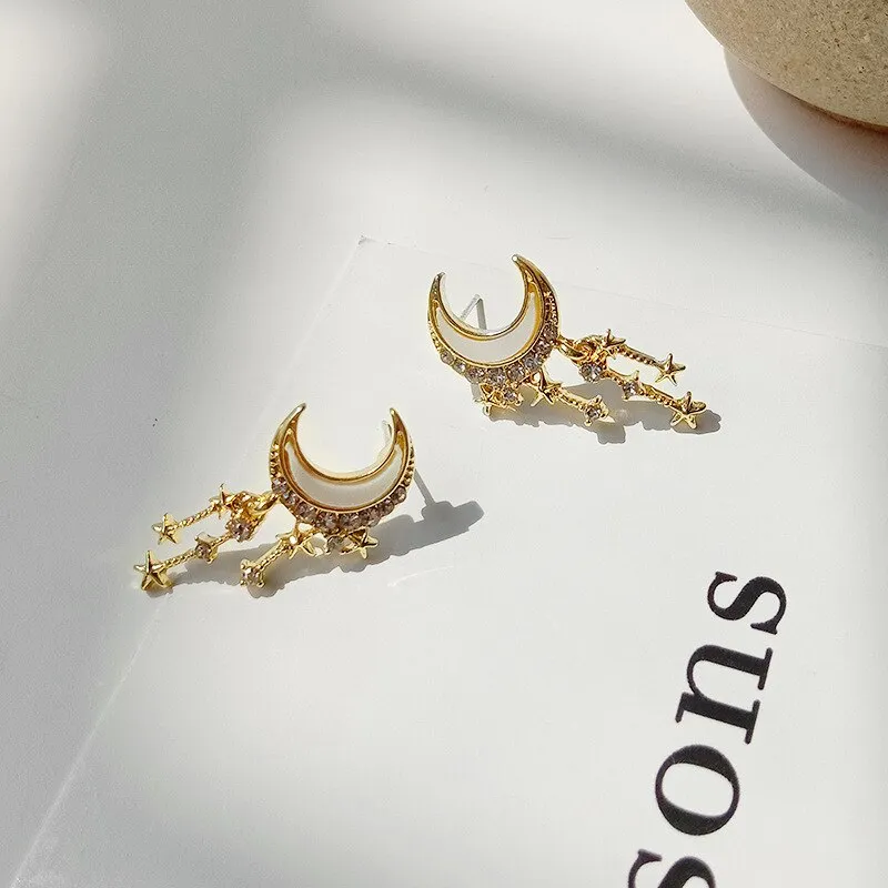 Korean Style Moon Star Earrings