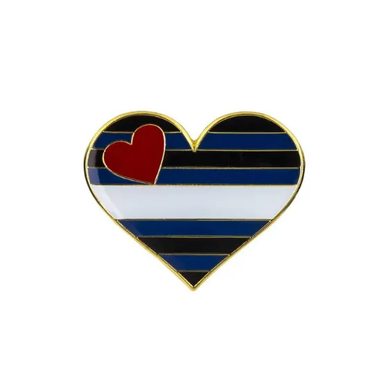 Leather Pride Heart Enamel Pin