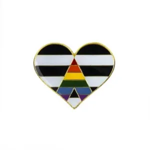 LGBTQ  Ally Pride Heart Enamel Pin