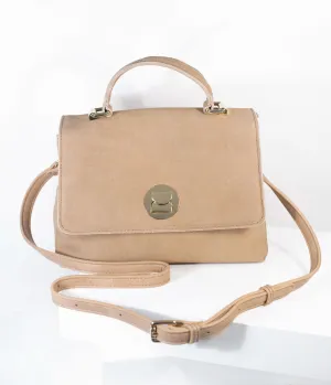 Light Beige Suede Annie Crossbody Purse