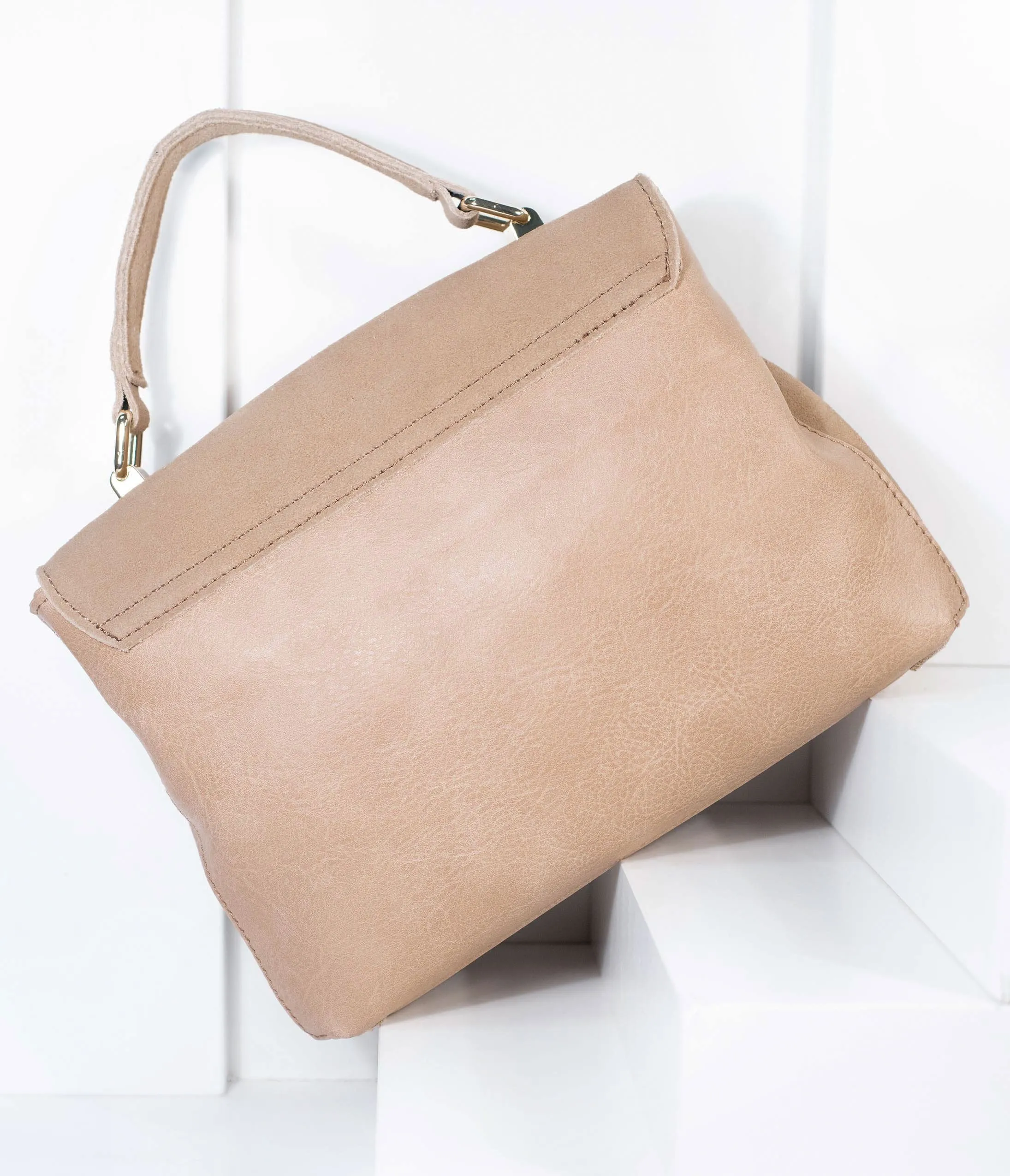 Light Beige Suede Annie Crossbody Purse