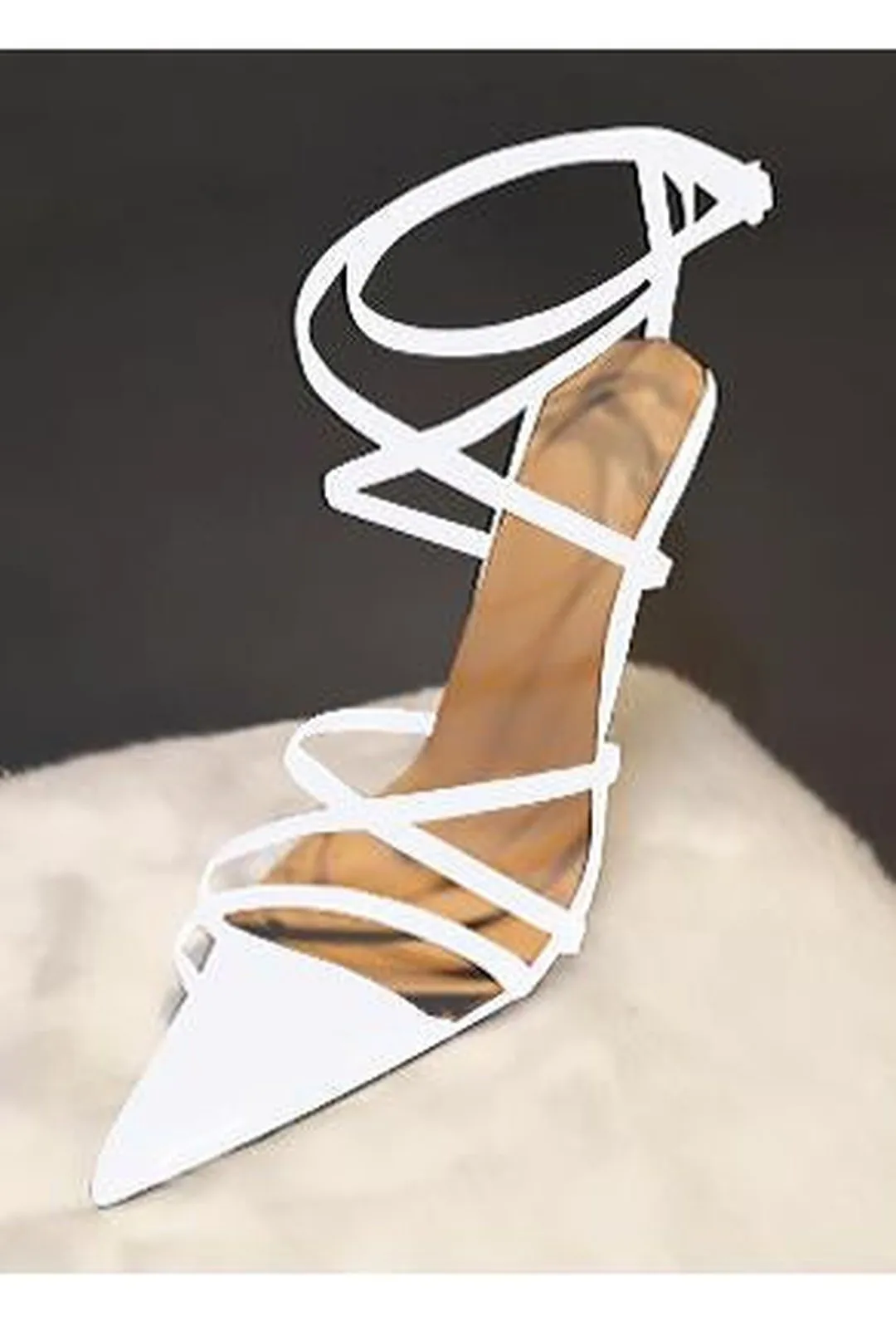 LORI - POINTY STRAP-UP SANDALS