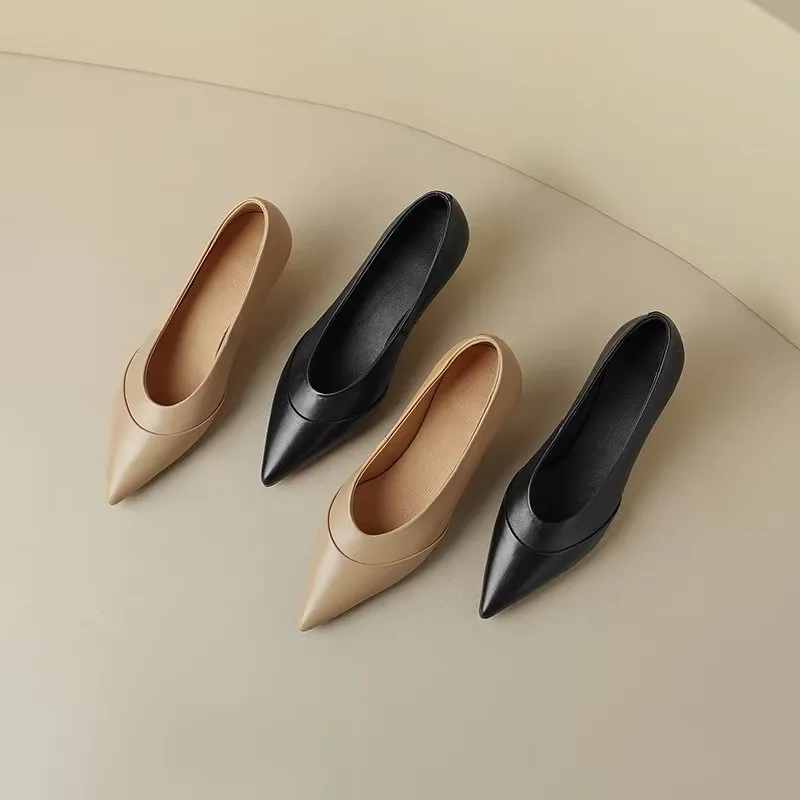 LuxeLeather Chic Pointed Toe Slip-On Heels