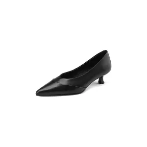 LuxeLeather Chic Pointed Toe Slip-On Heels