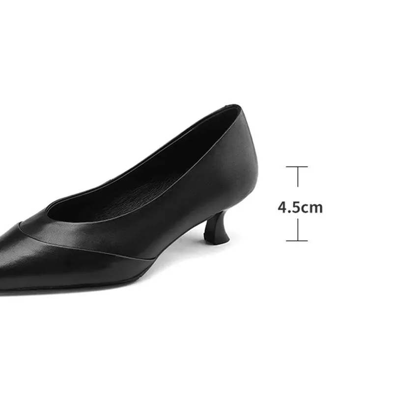 LuxeLeather Chic Pointed Toe Slip-On Heels