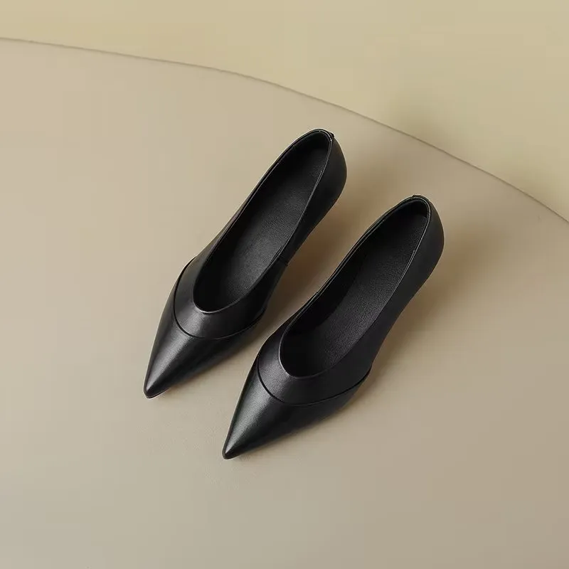 LuxeLeather Chic Pointed Toe Slip-On Heels