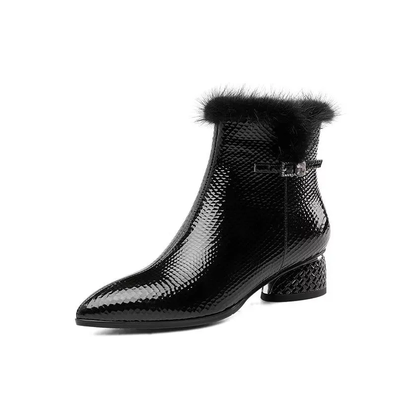 LuxLeather Exotic Chic Ankle Boots