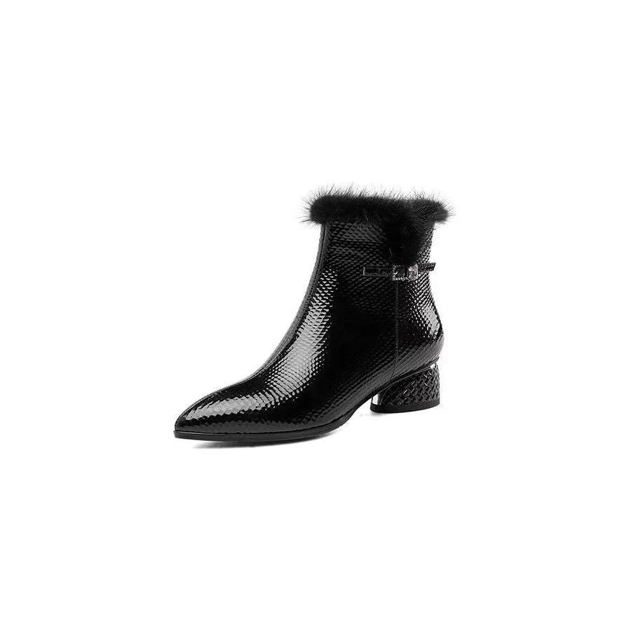 LuxLeather Exotic Chic Ankle Boots