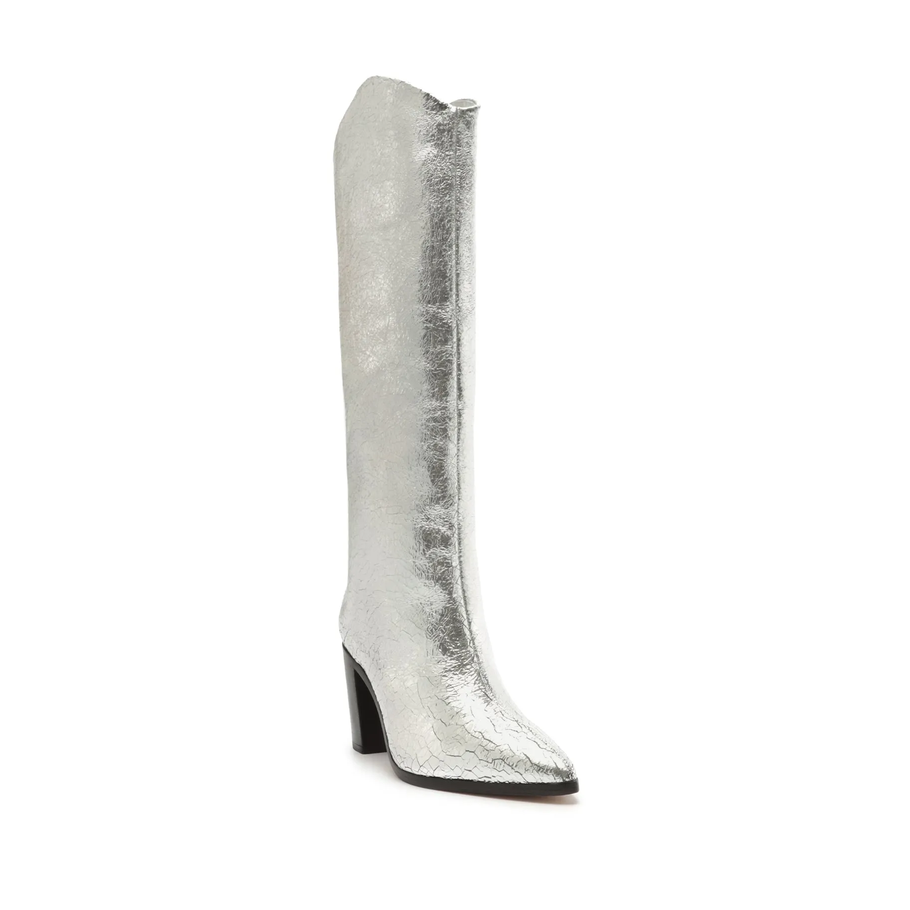 Maryana Block Crackled Leather Boot