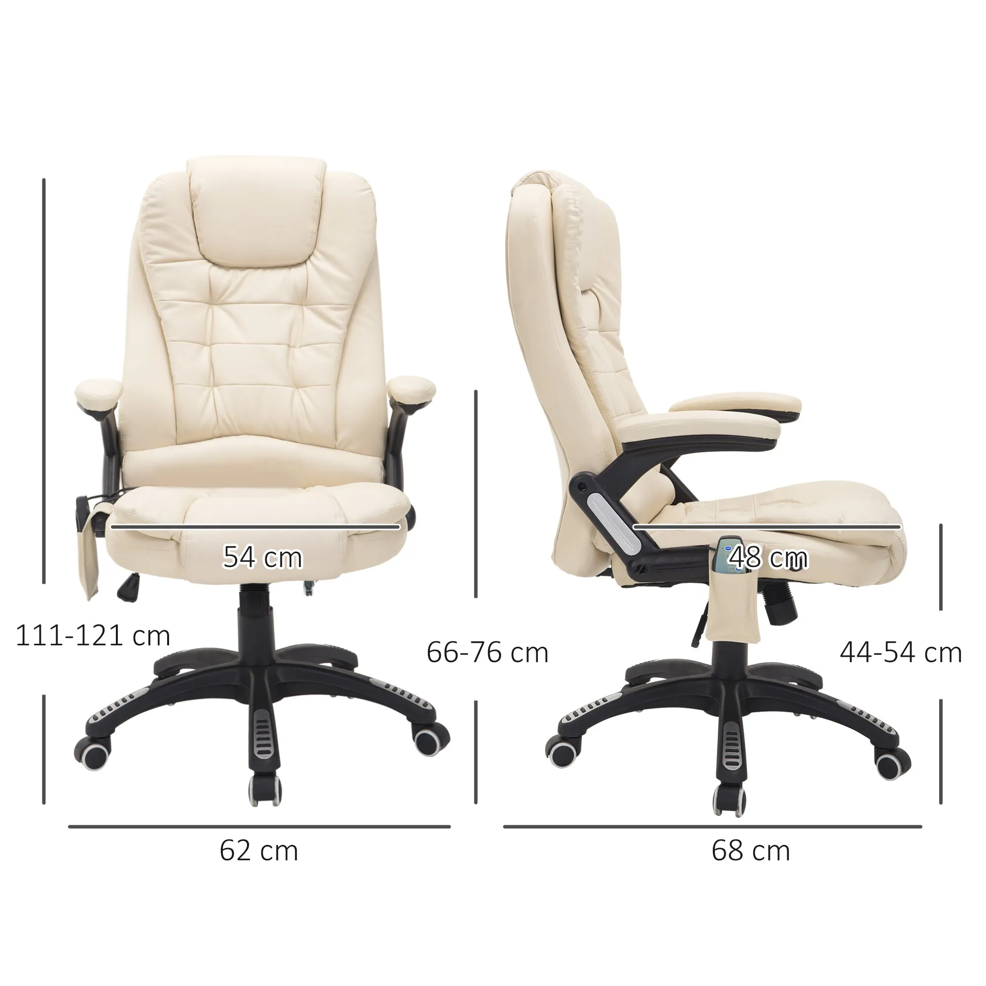 Massage Office Chair - Six vibrating points and five massage points. Also heating function