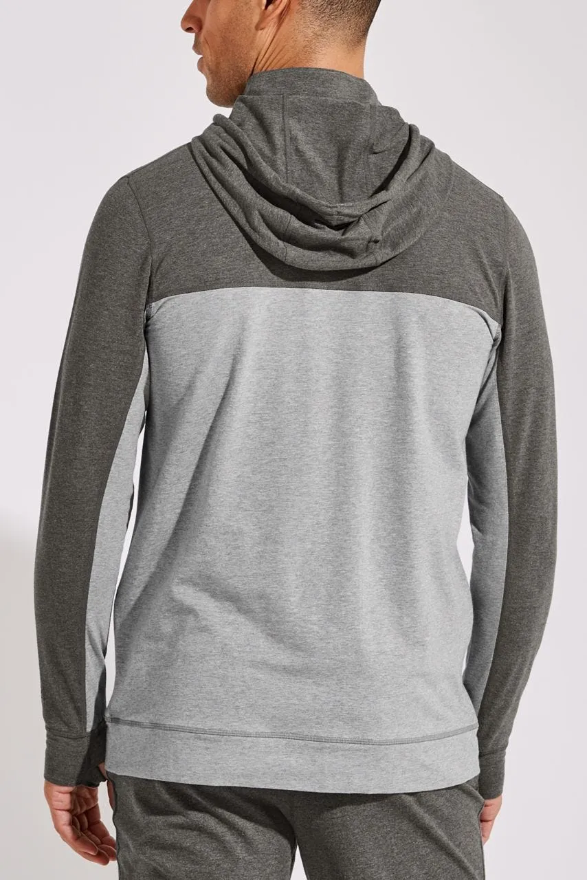 Men's LumaLeo Quarter-Zip Hoodie  |  Grey Colorblock