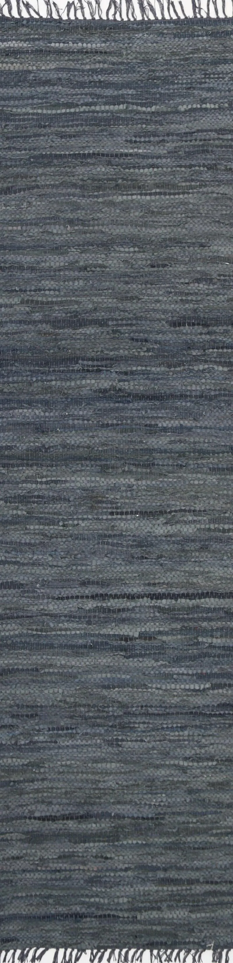 Metro Grey Modern Leather Rug 240x240cm