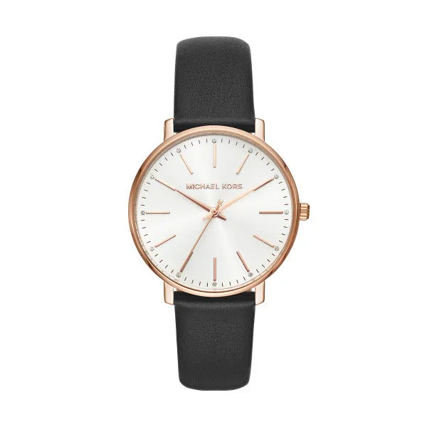 Michael Kors Pyper Navy Leather Strap Ladies Watch MK2834