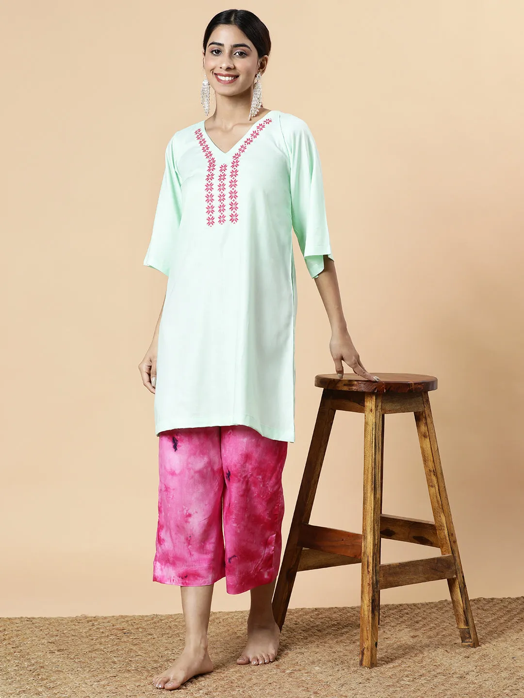 Mint Rayon Kurti - Eos