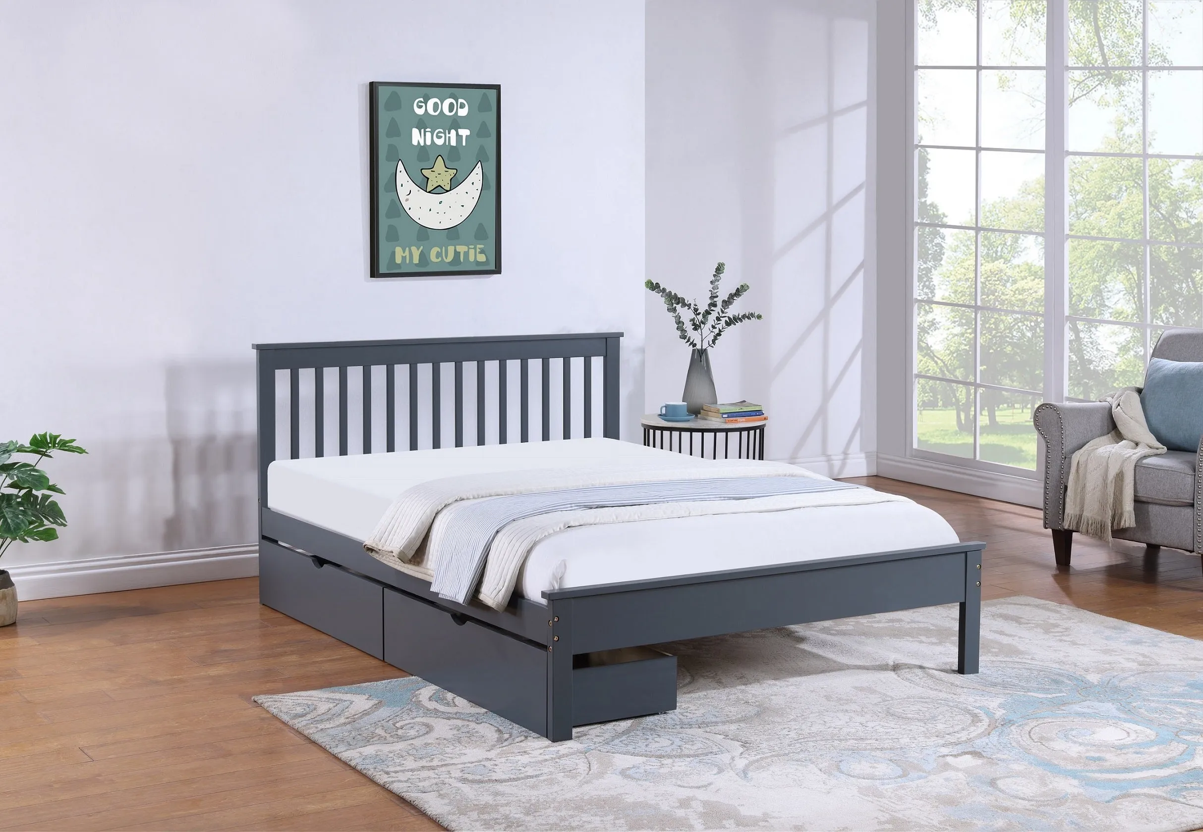 MissionHaven All-in-One Platform Bed - Grey