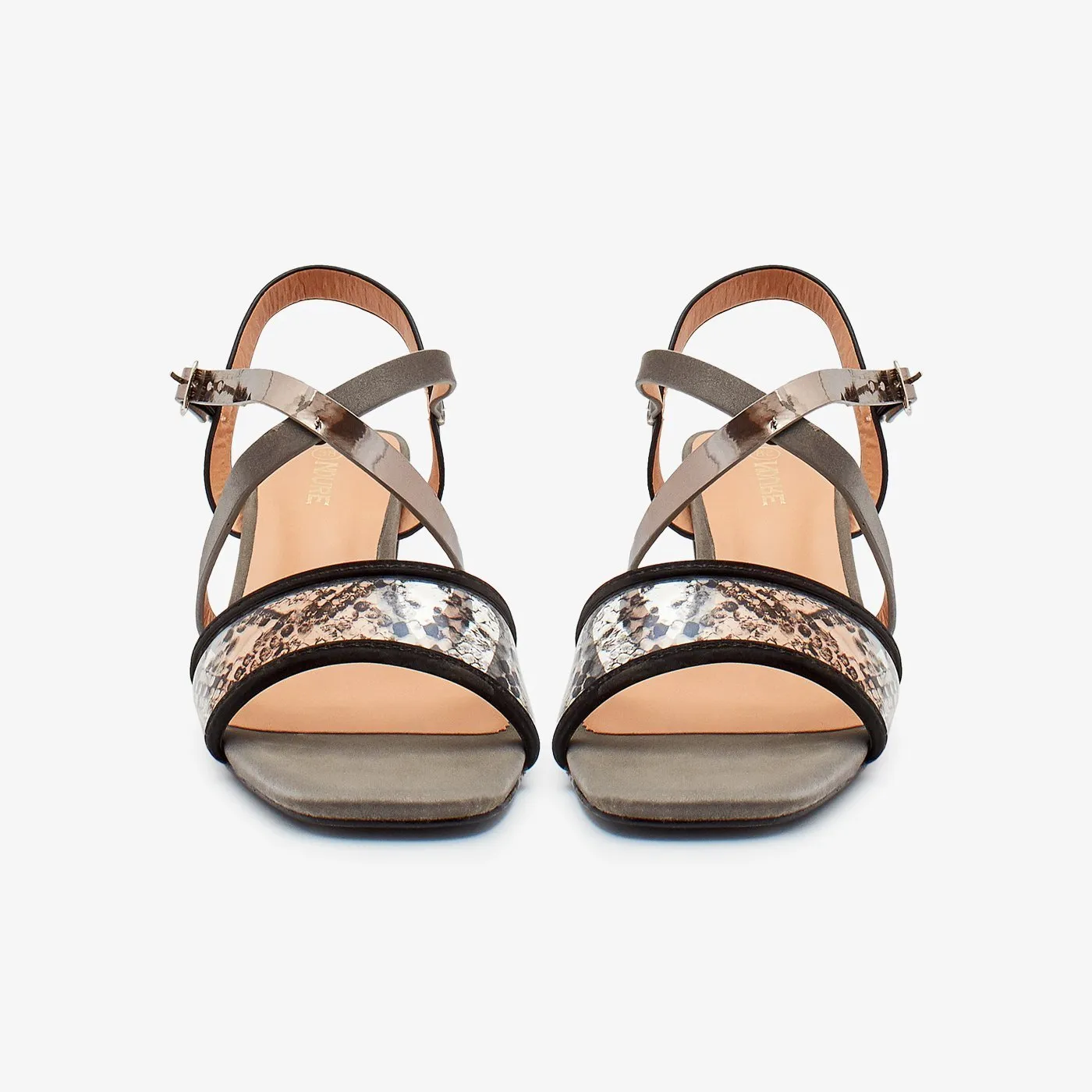 Multi Strap Block Heel Sandal