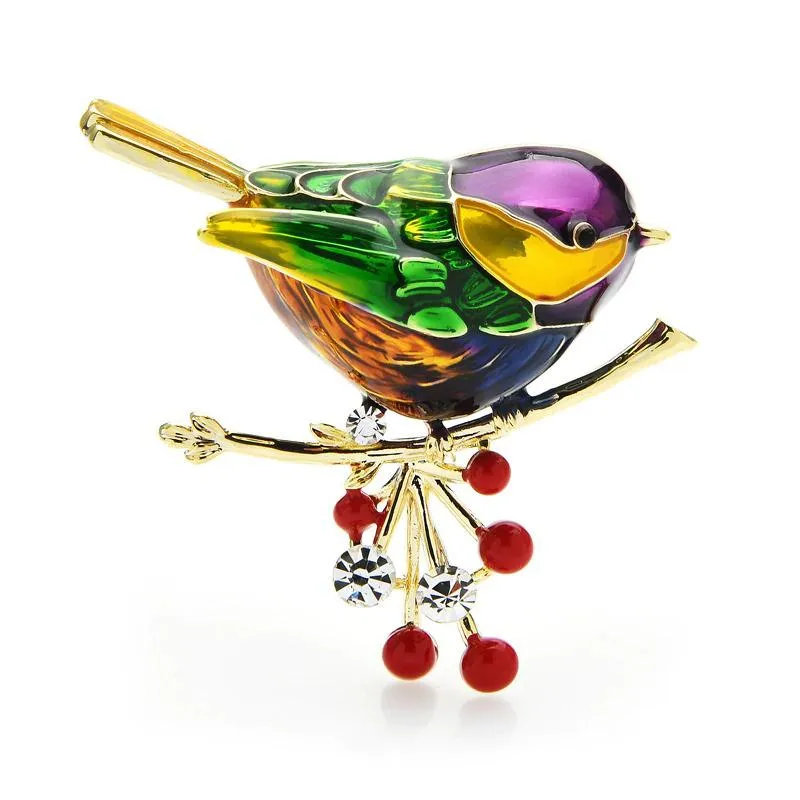 Multicolor Adorable Enamel Bird Brooch Pins