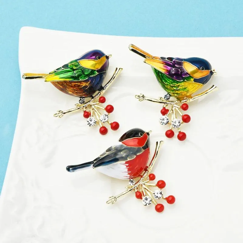 Multicolor Adorable Enamel Bird Brooch Pins