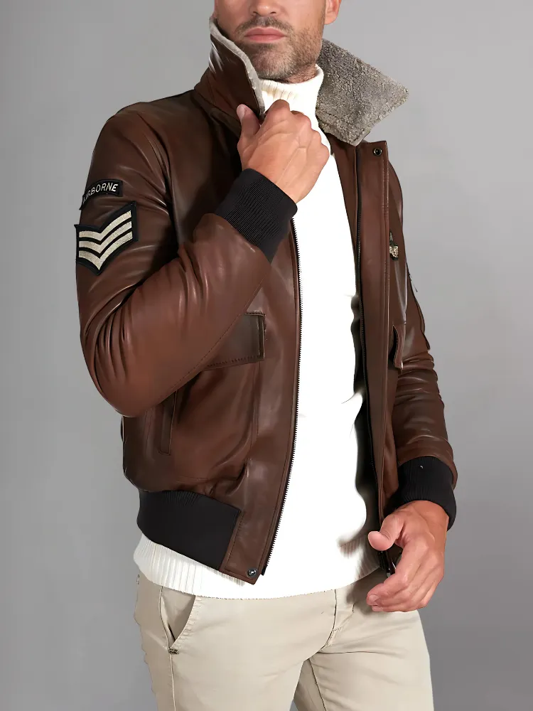 New Mens Thicken Fleece Real Leather Jacket With Fur Lined