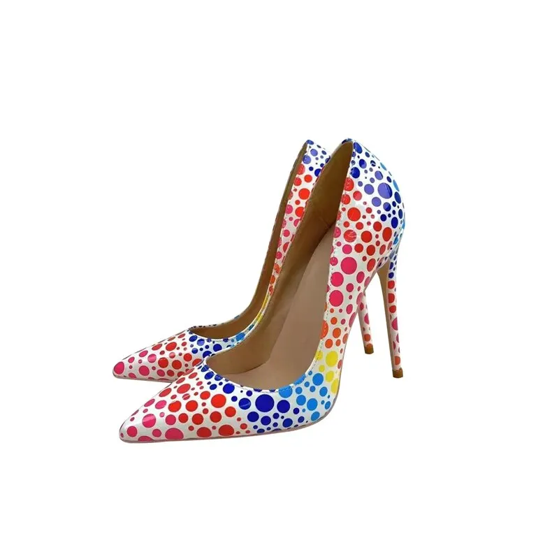 Novelty Colorful Polka-Dots Pointed Toe Stiletto Shoes