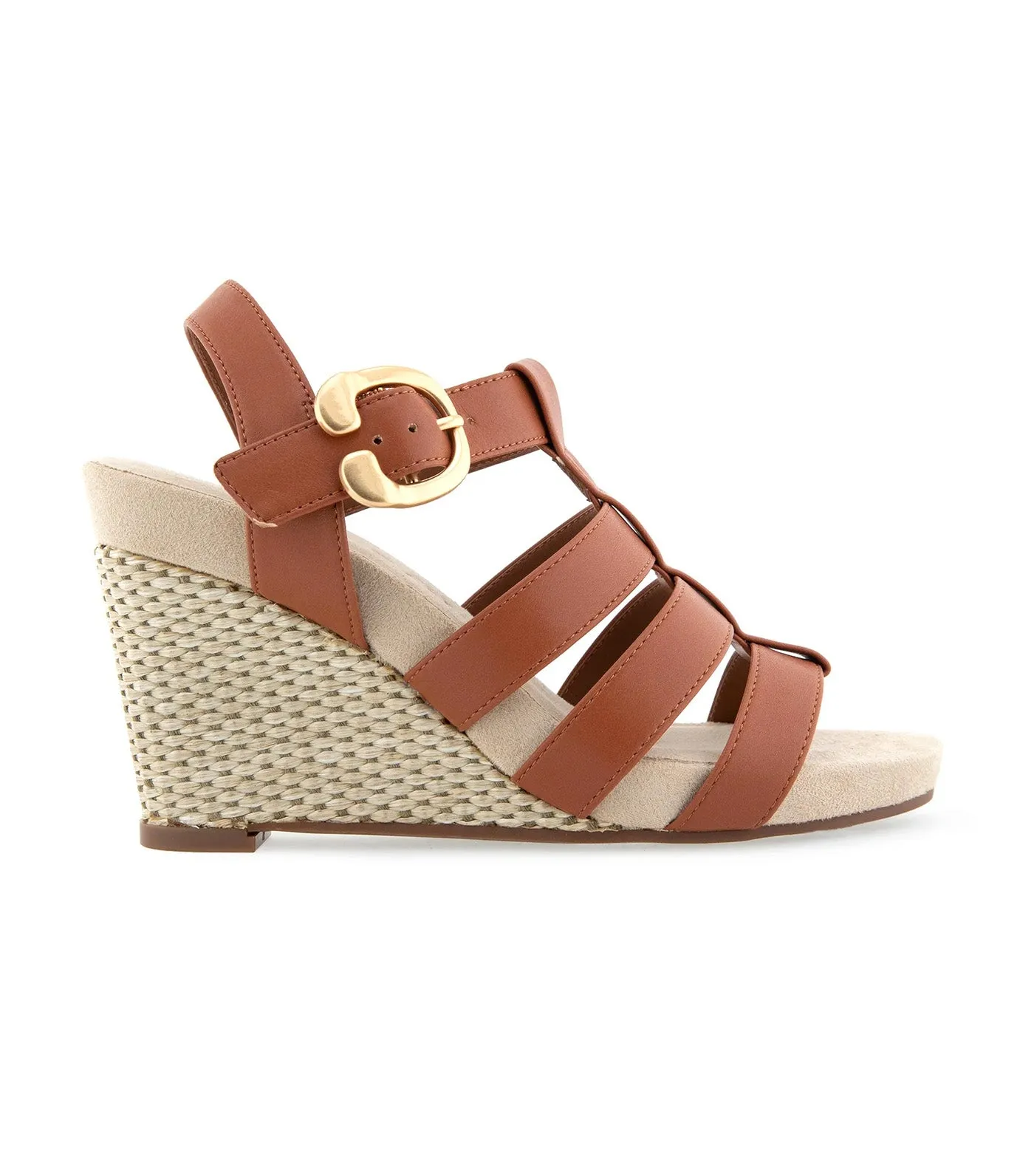 Paige Wedge Sandals Tan