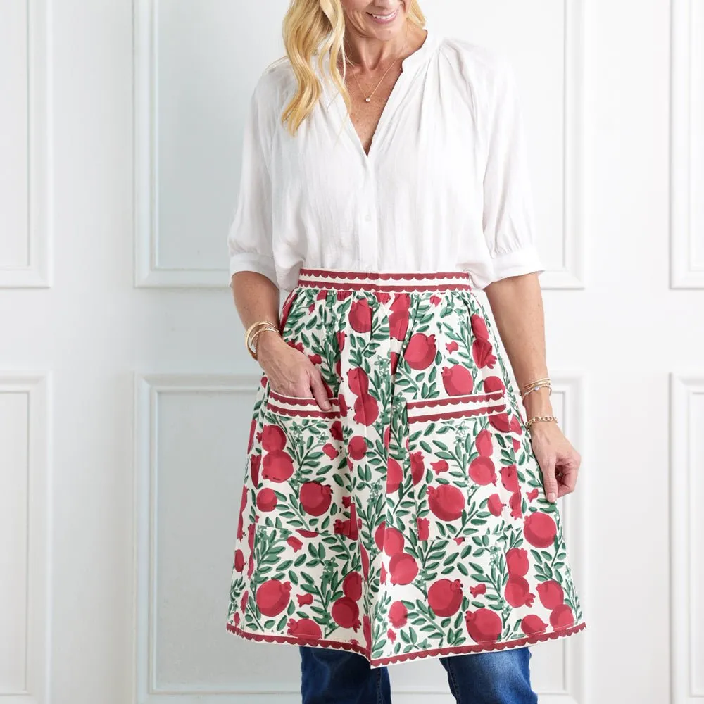 Pomegranate Vine Half Apron