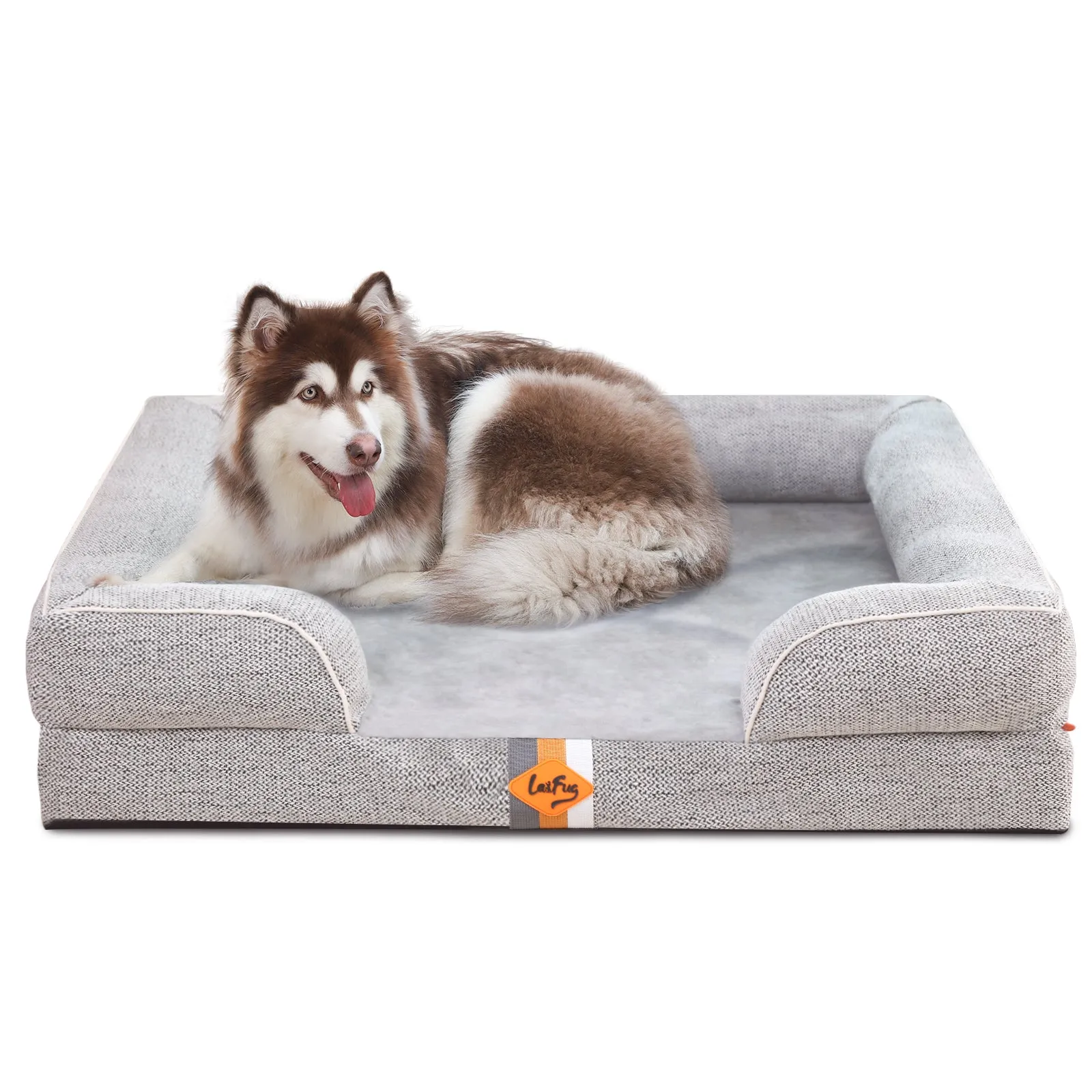 Premium Orthopedic Dog Sofa Bed | Burlap Design