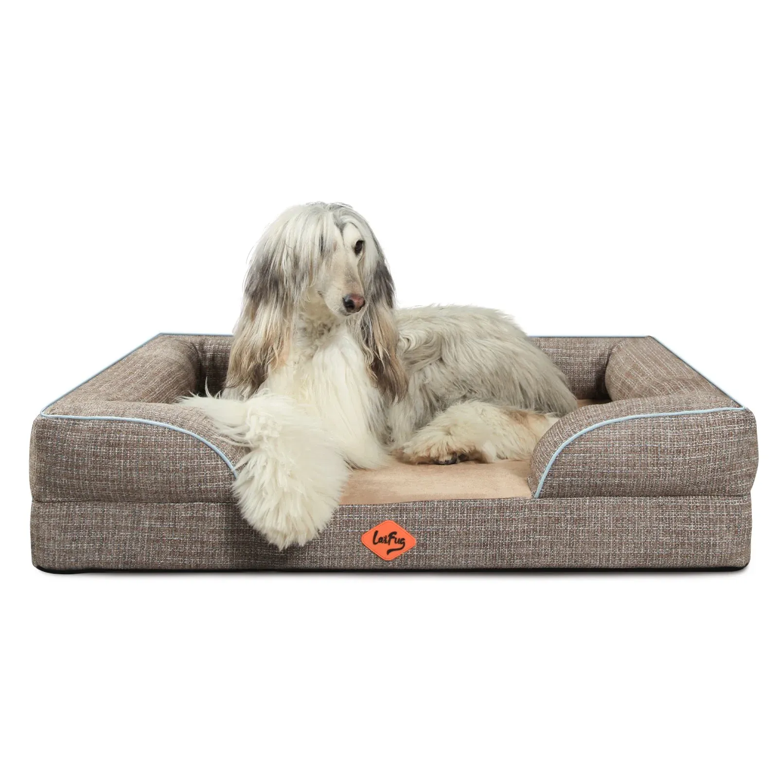 Premium Orthopedic Dog Sofa Bed | Tweed Design