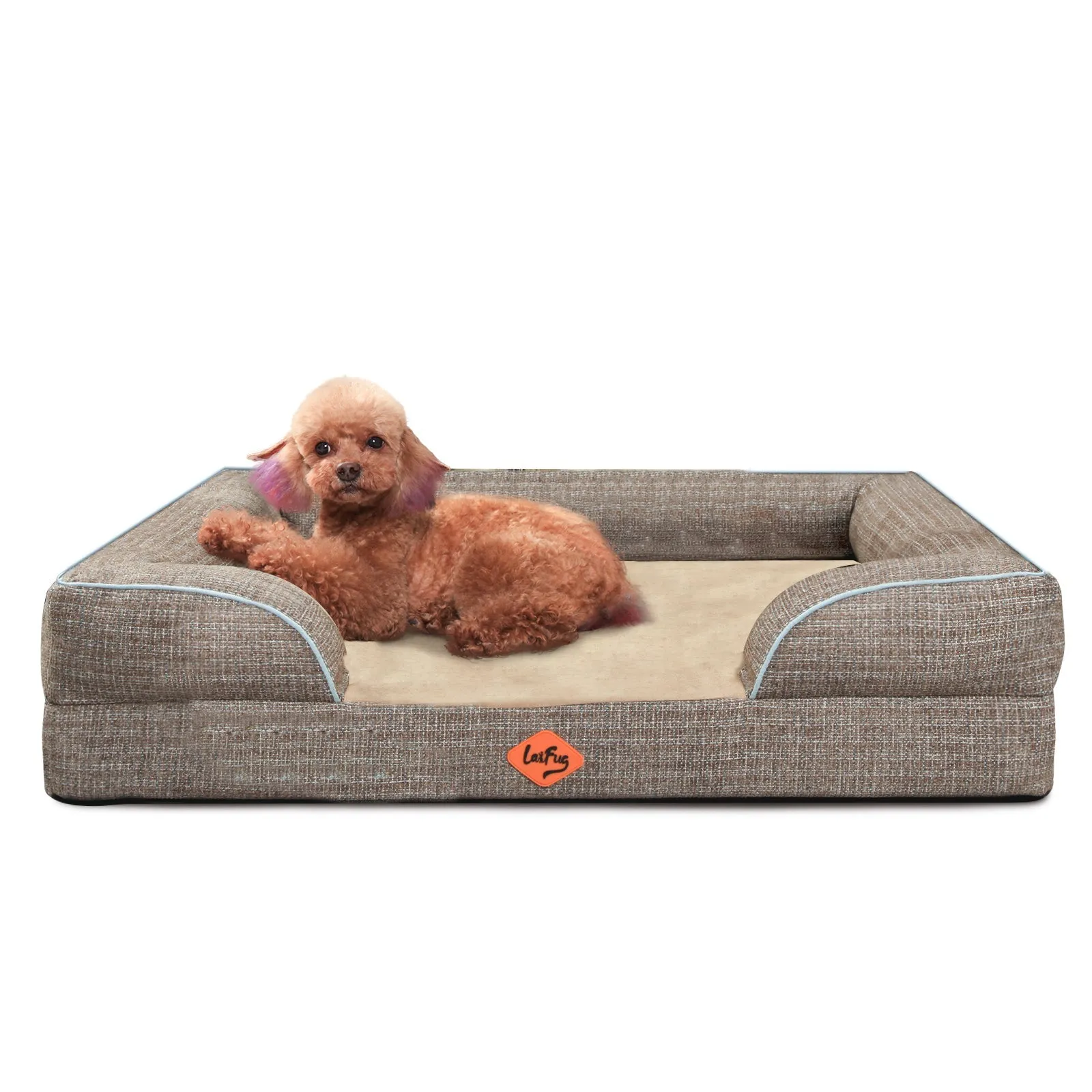 Premium Orthopedic Dog Sofa Bed | Tweed Design