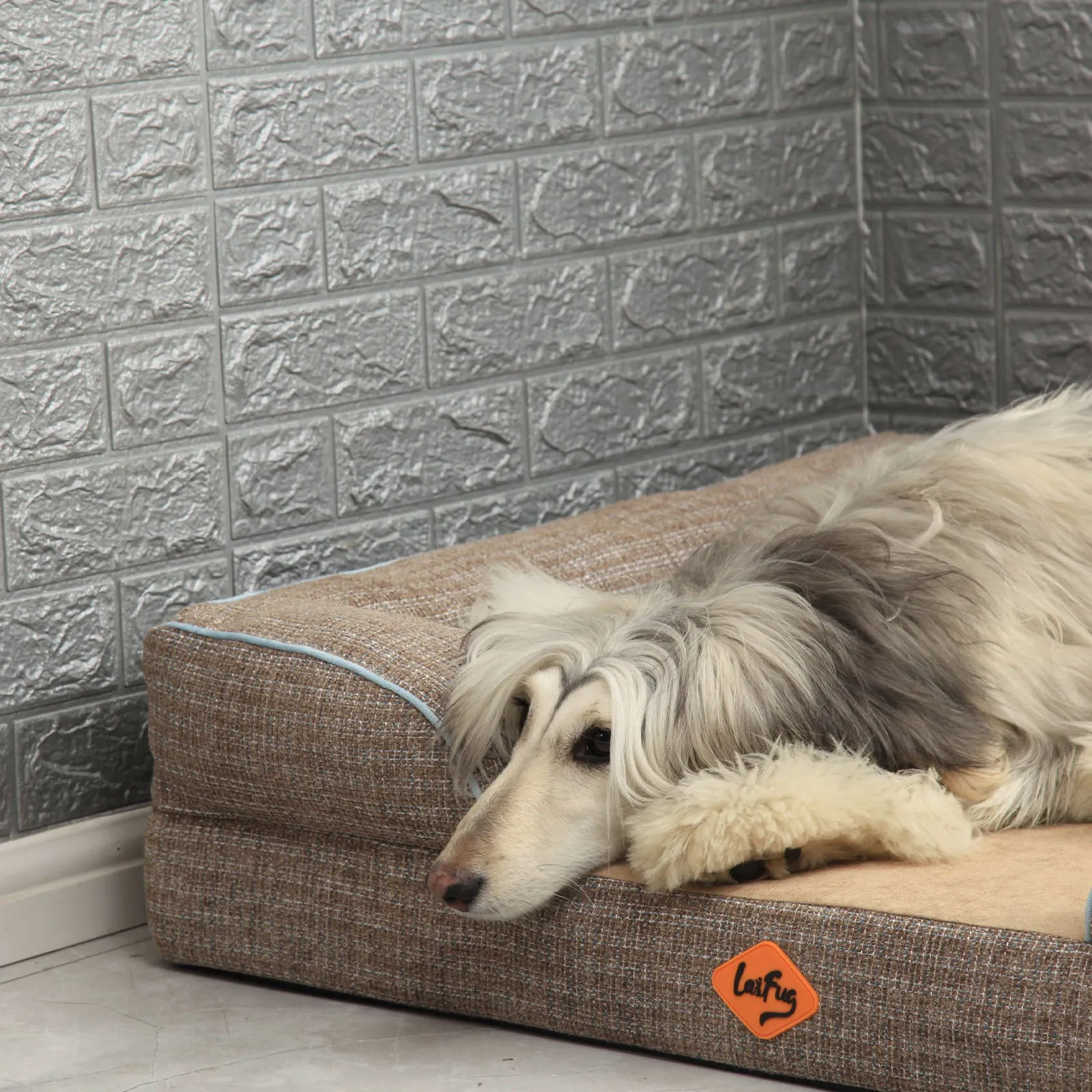 Premium Orthopedic Dog Sofa Bed | Tweed Design