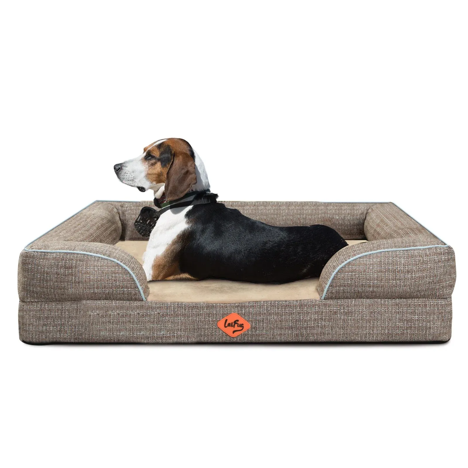 Premium Orthopedic Dog Sofa Bed | Tweed Design