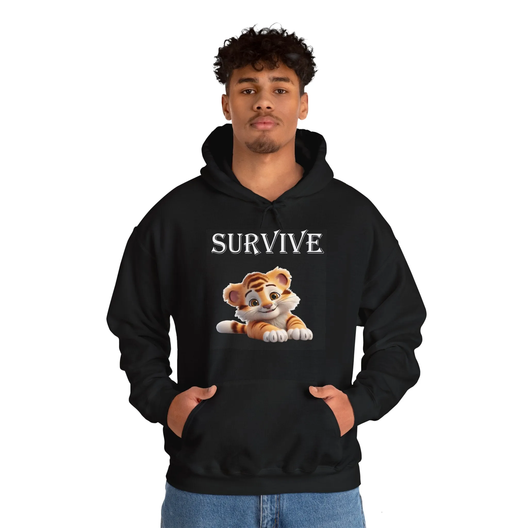 Princess Grace  Survive Tiger Hoodie - Unisex Heavy Blend™ Sweatshirt for Animal Lovers