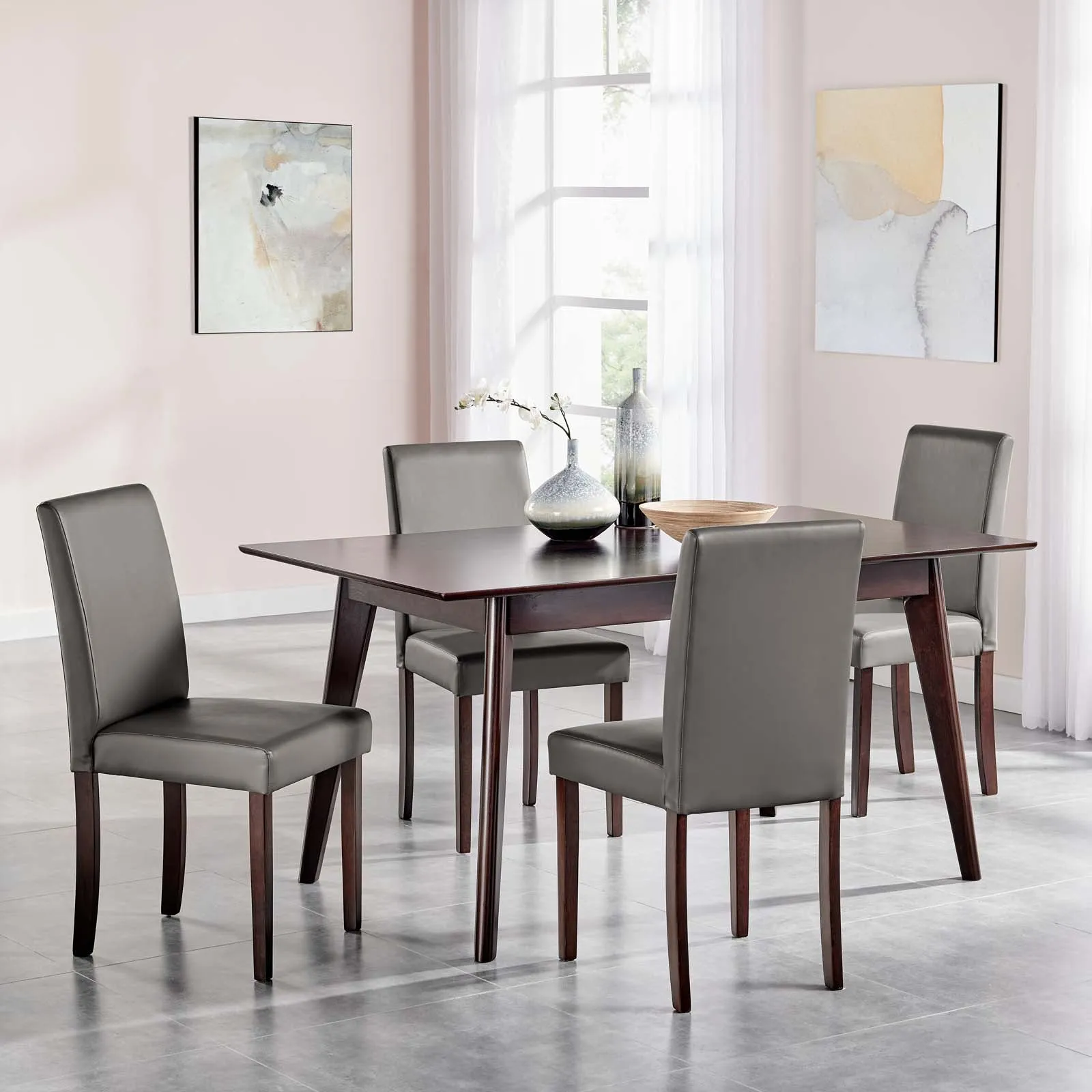 Prosper 5 Piece Faux Leather Dining Set