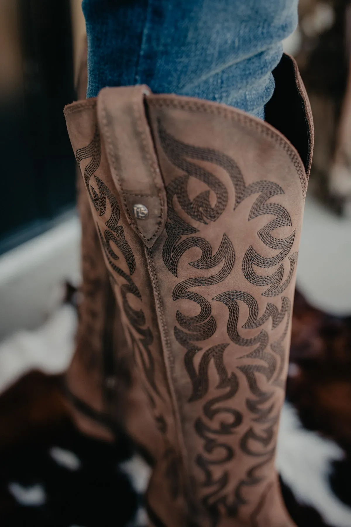 "Allie" Tall BROWN Leather Boots by Liberty Black {B & C Calf Widths}