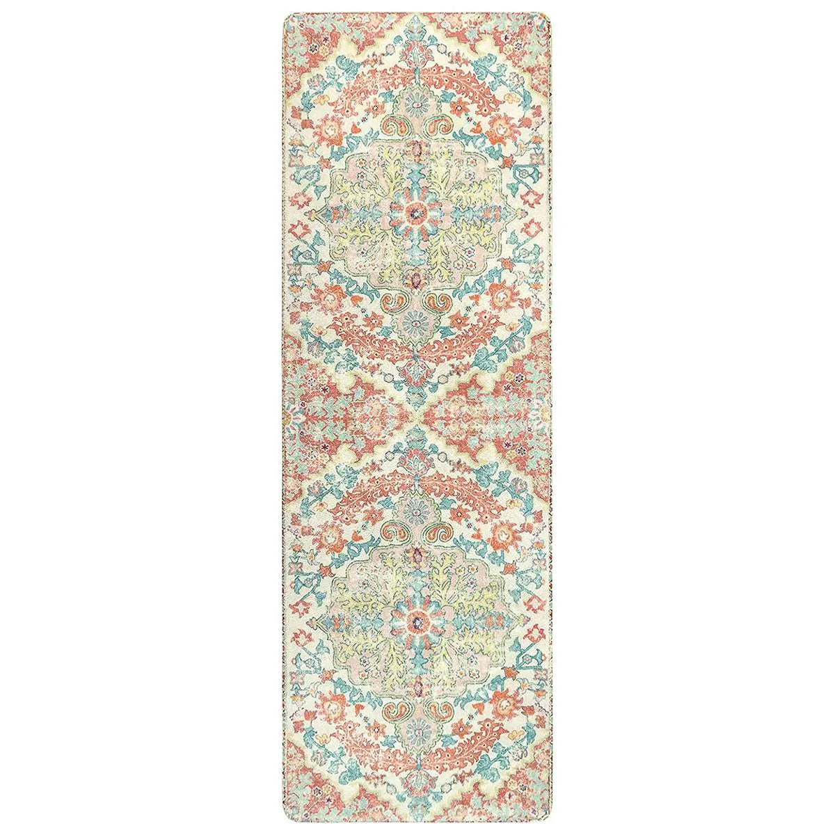 Reine Bohemian Floral Medallion Brandied Melon Area Rug