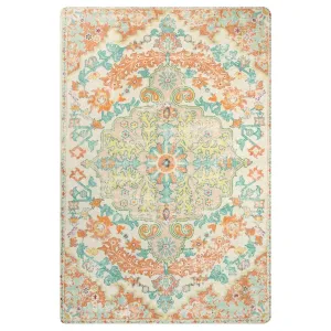 Reine Bohemian Floral Medallion Brandied Melon Area Rug