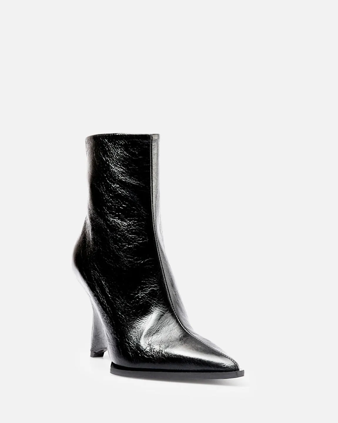 Rosa Laminato Boot in Crackled Black by Mattia Capezzani