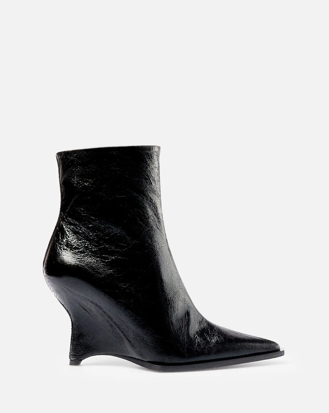 Rosa Laminato Boot in Crackled Black by Mattia Capezzani