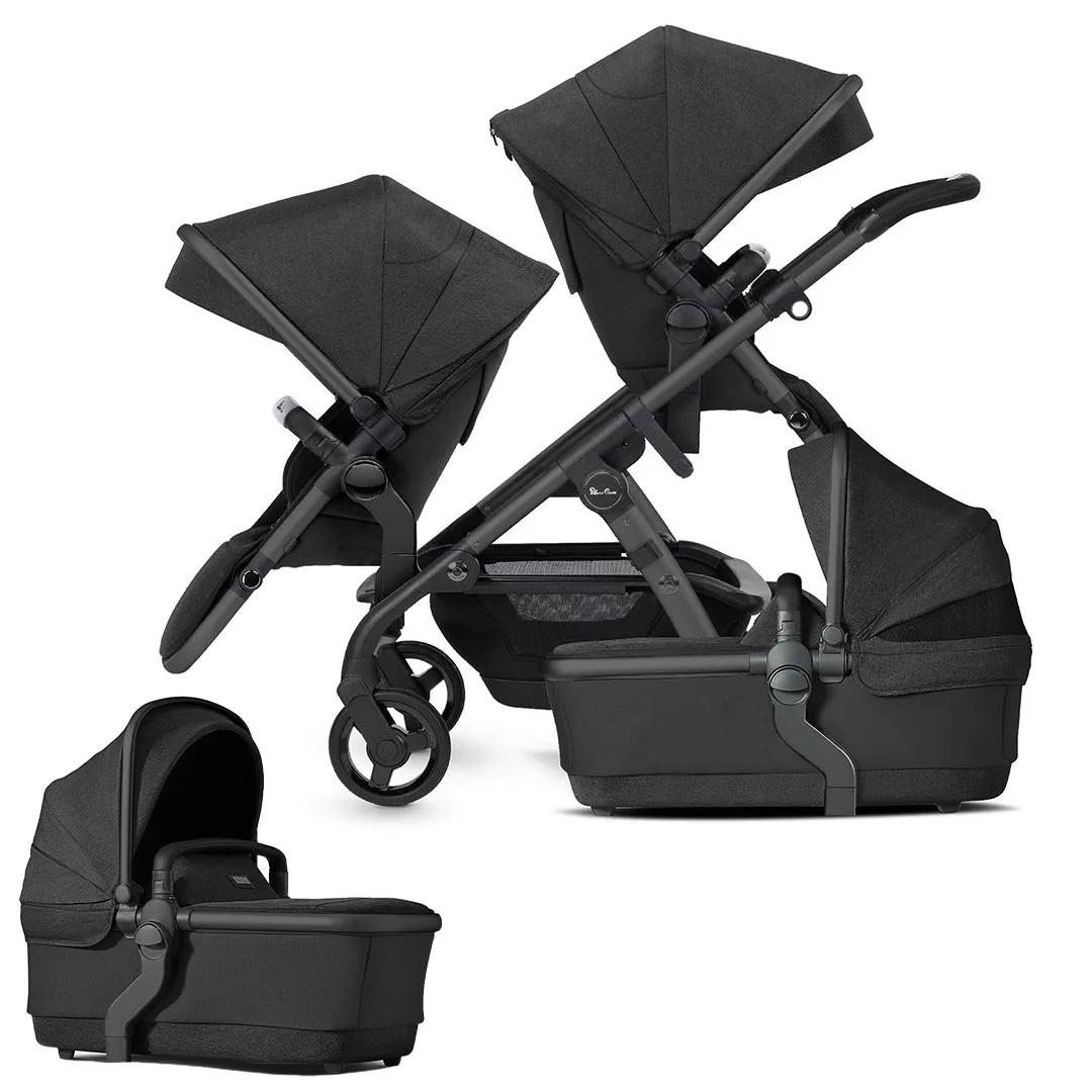 Silver Cross Wave 3 Twin Pushchair - Onyx