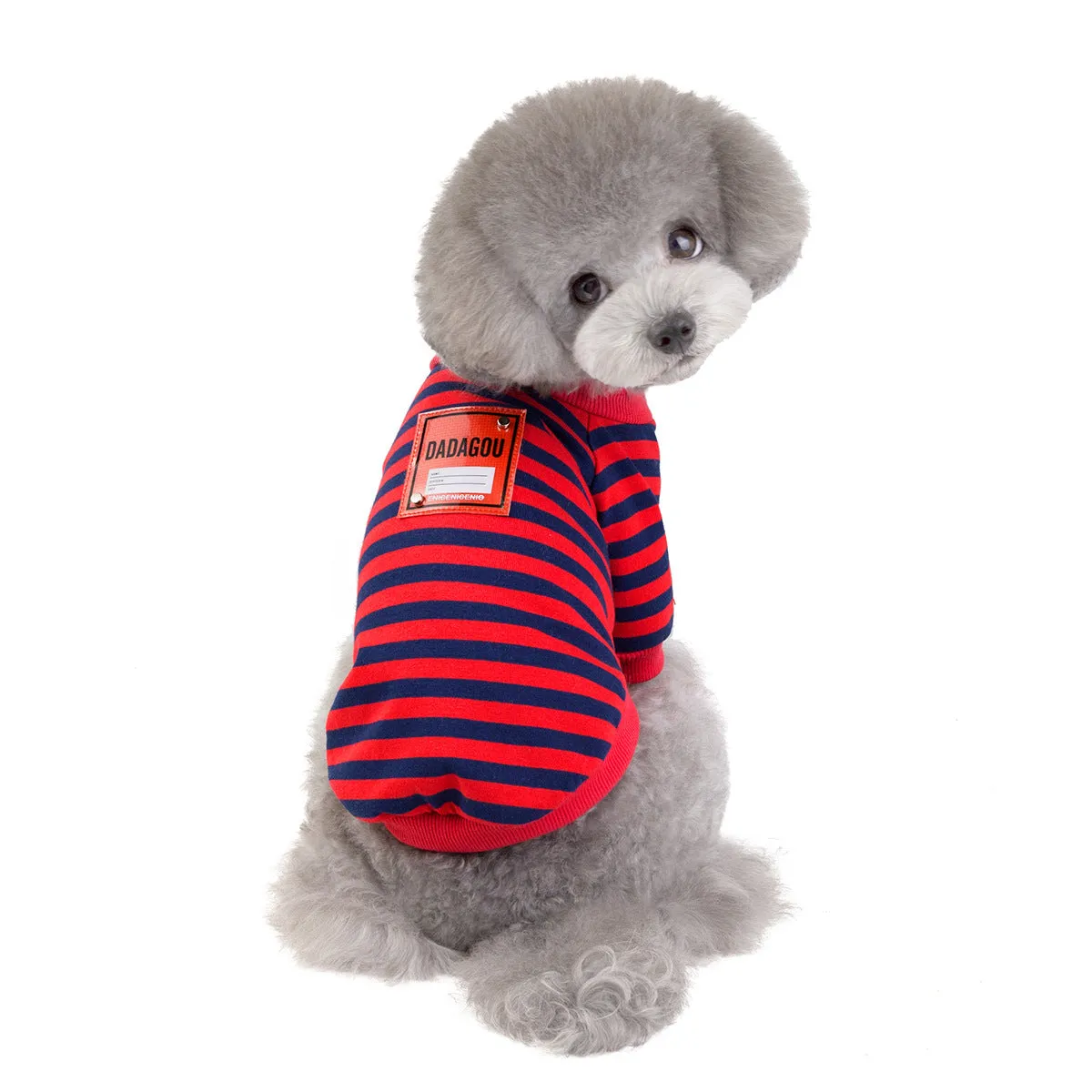 Small dog pet clothing spring striped T-shirt