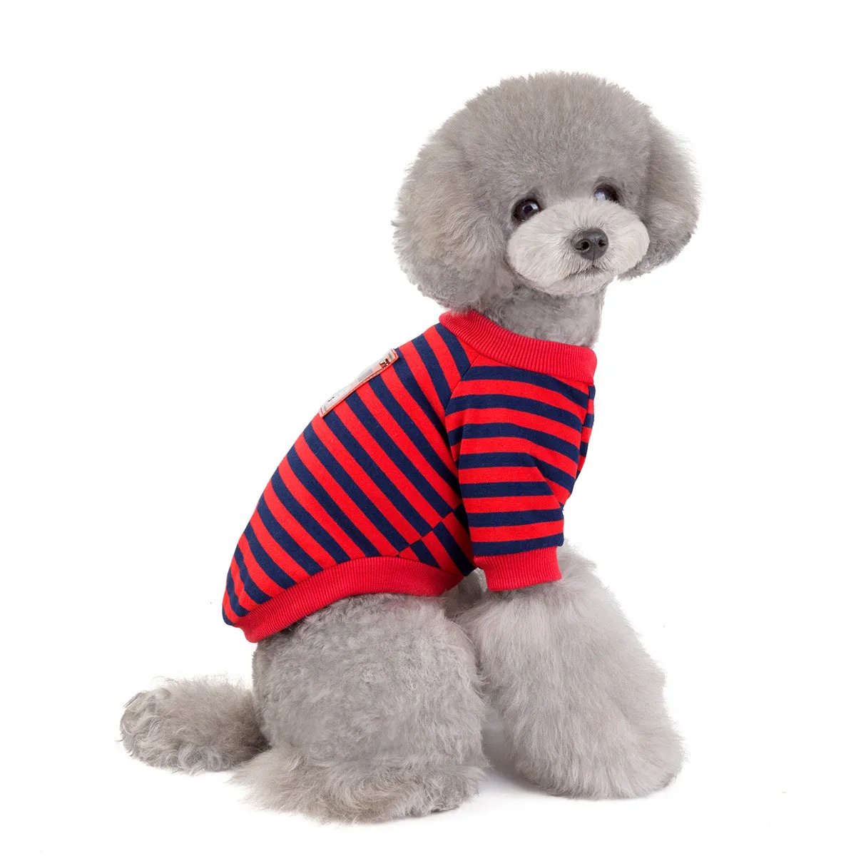 Small dog pet clothing spring striped T-shirt