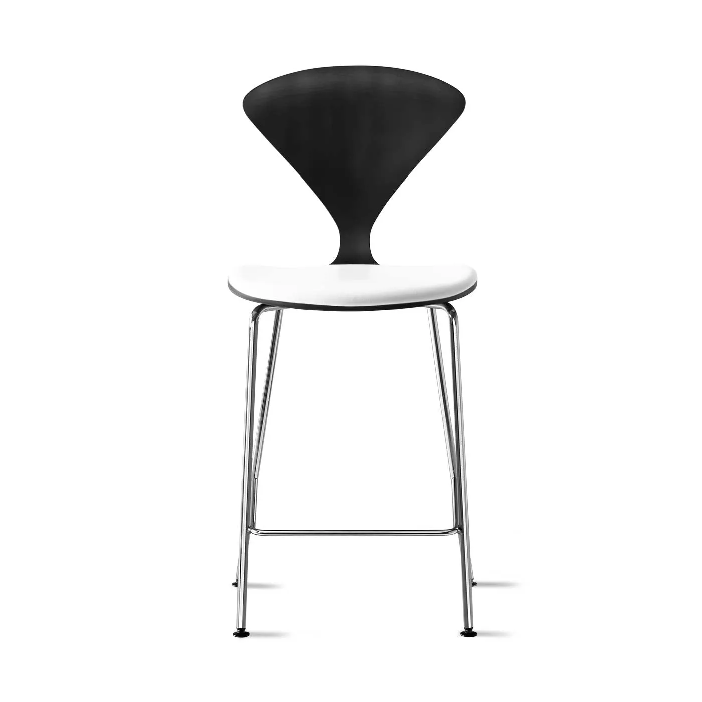 Stool with Chrome Base - Upholstered Seat