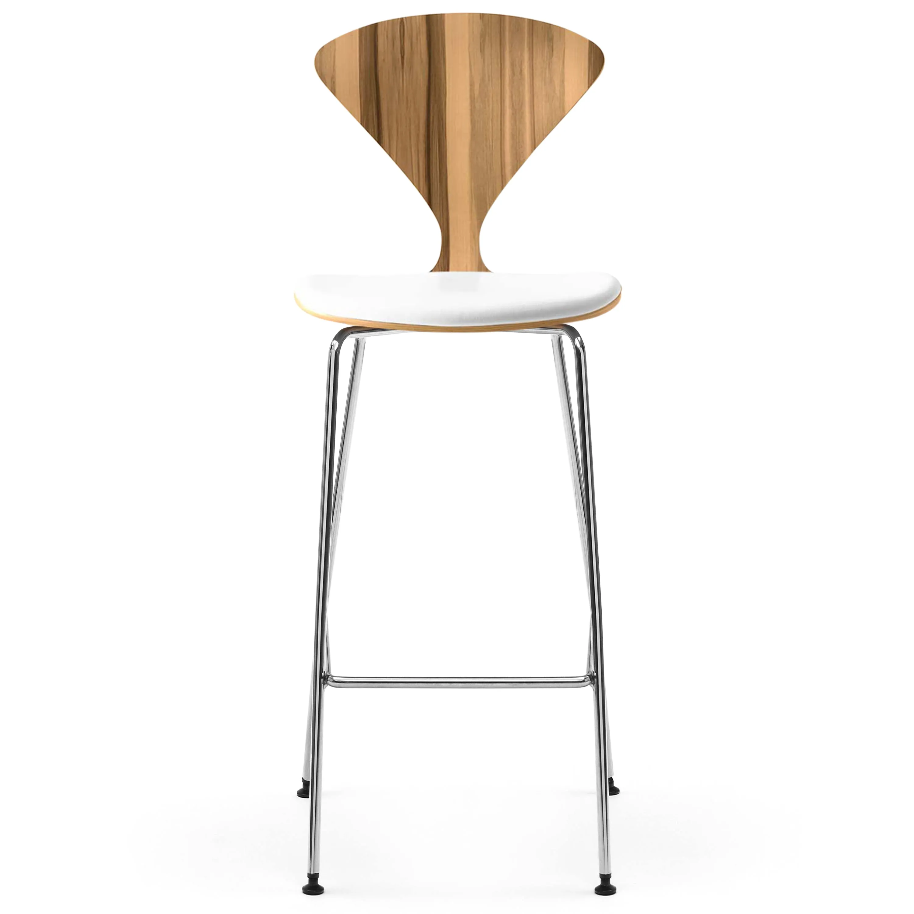 Stool with Chrome Base - Upholstered Seat