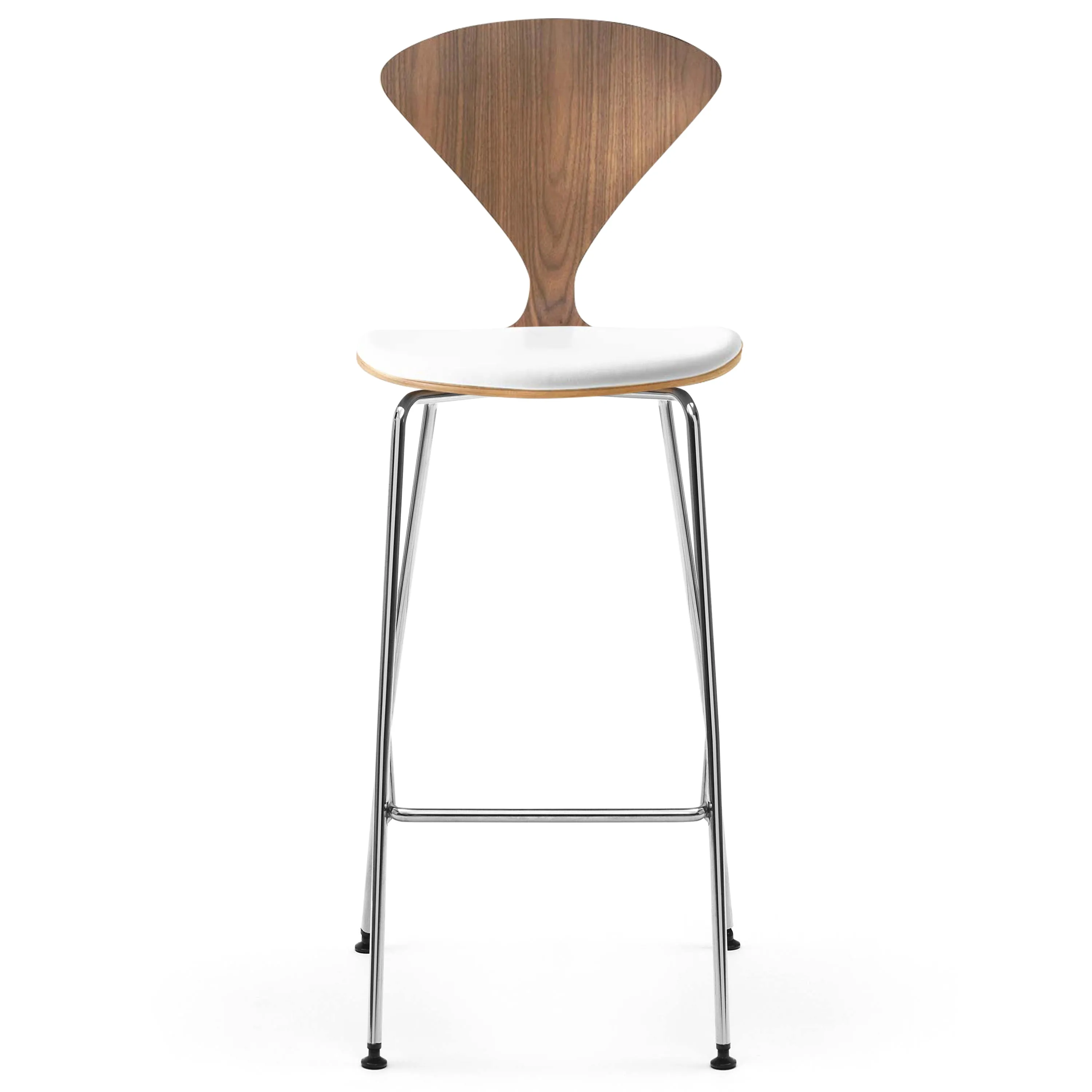 Stool with Chrome Base - Upholstered Seat