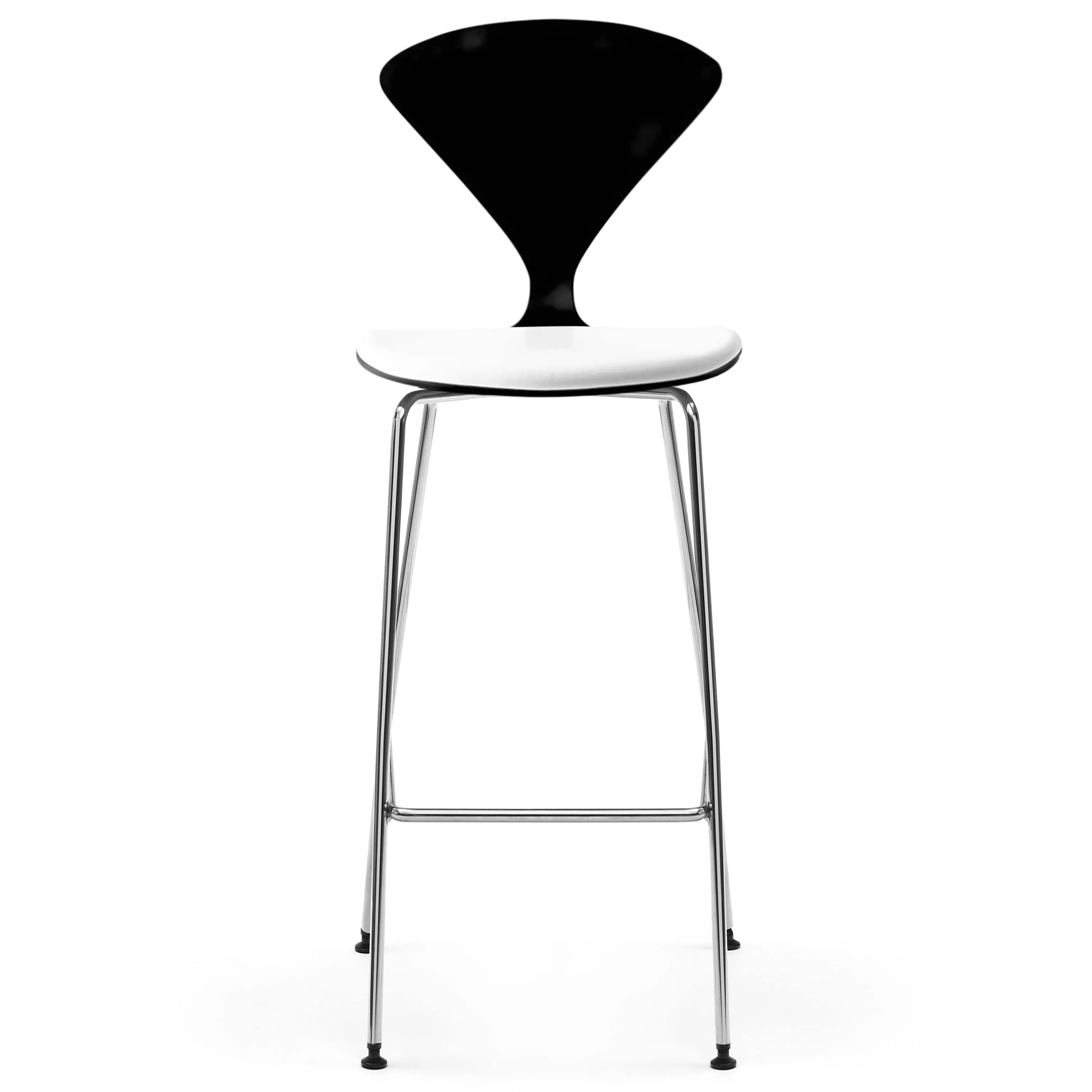 Stool with Chrome Base - Upholstered Seat