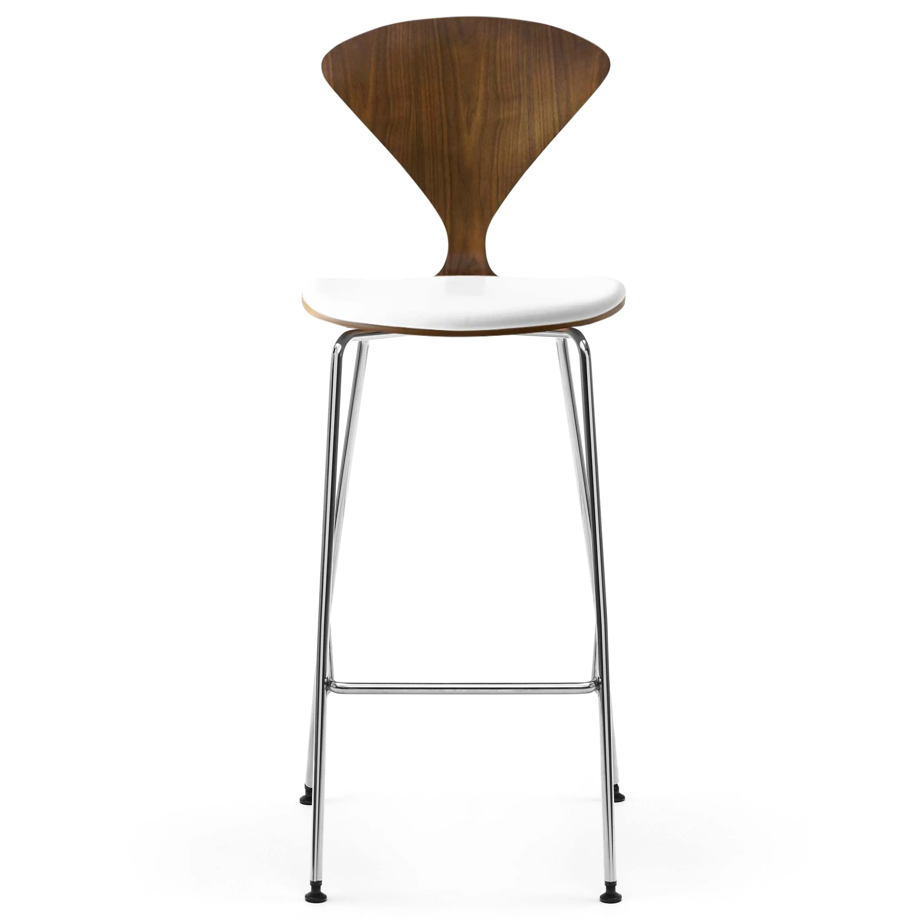 Stool with Chrome Base - Upholstered Seat